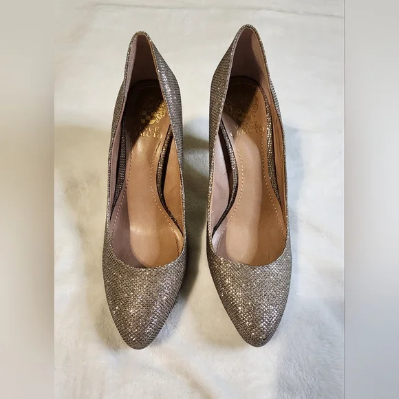 Vince Camuto Kadri Elegant Gold Glitter Pumps, Size 7 - Picture 2 of 6